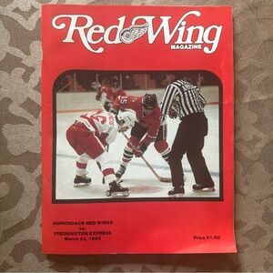Red and Black Vintage Hockey Program